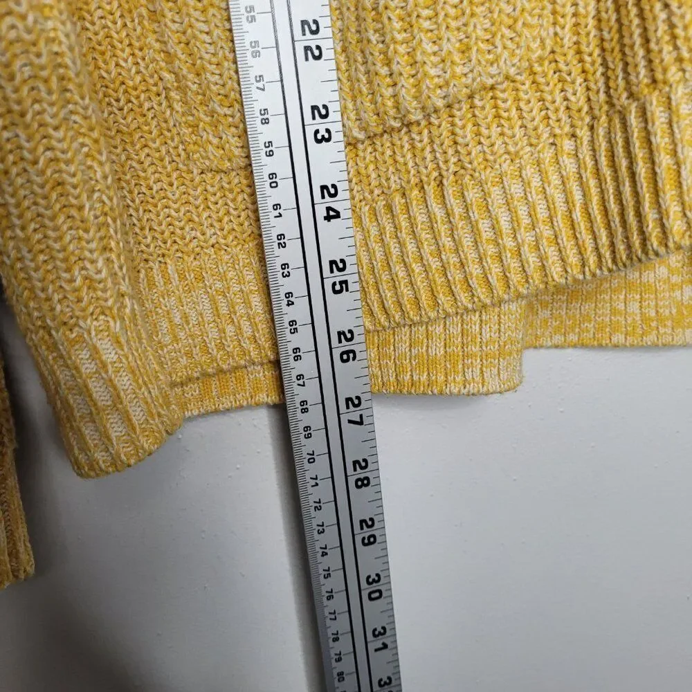 Croft and Barrow yellow knit button front grandpa fisherman sweater size xl